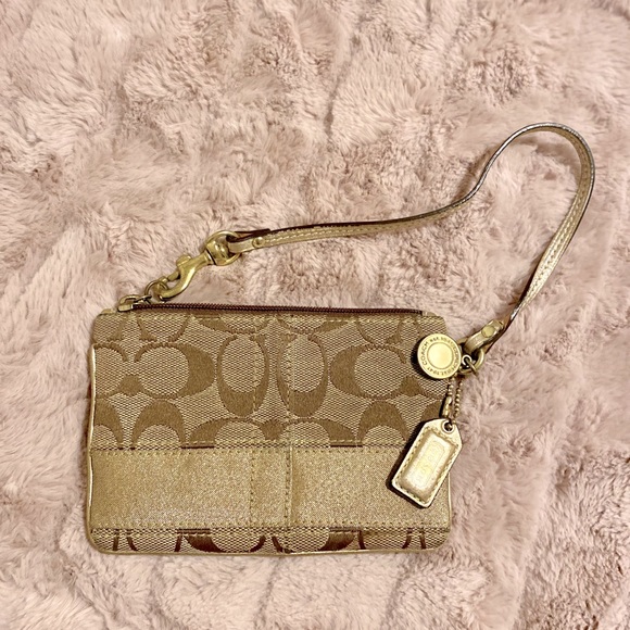 COACH Signature Canvas Wristlet - Picture 1 of 4